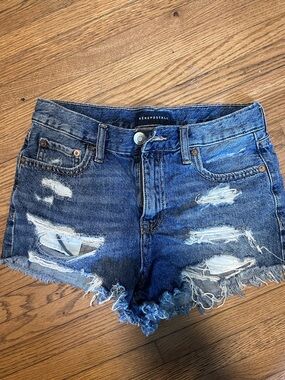 Aeropostale High Rise Shorty Denim Cutoff Shorts